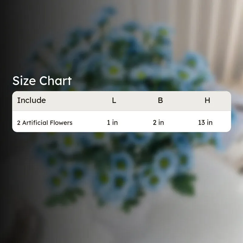 Azure Daisy Artificial Flower (Blue) - Set Of Two media 11