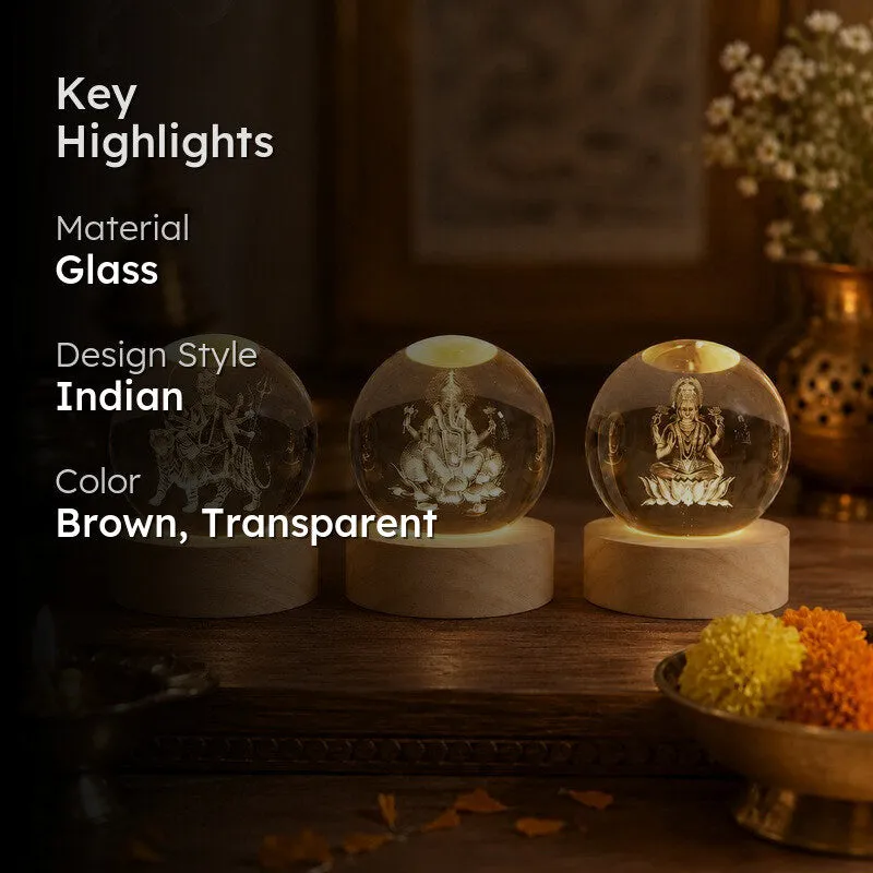 Divine Trinity Glass Ball Table Lamp media 2