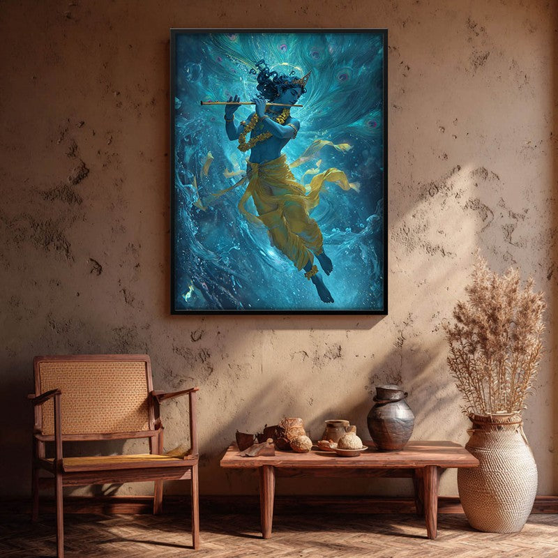 Lord Krishnas Cosmic Divine Dance I Archival Paper Wall Art