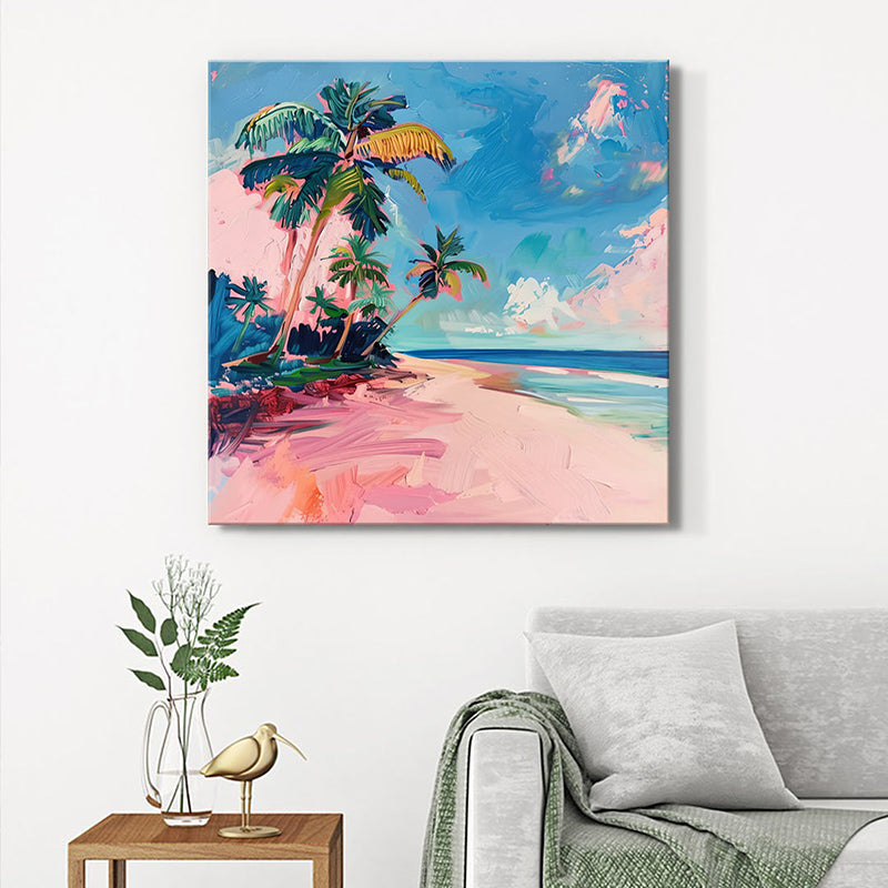 Sunny Tropical Beach Wall Painting