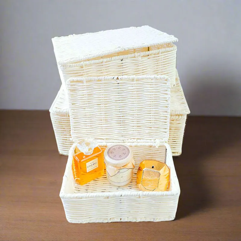 Lona Jute Organiser (Metal, Jute) Basket - Set Of Three media 1