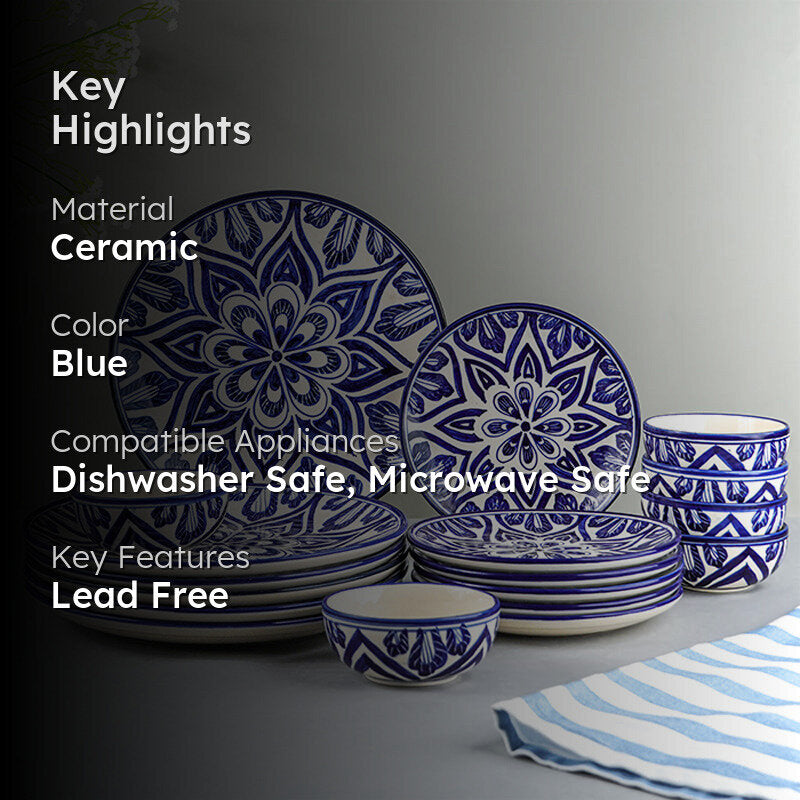 Iznik Ceramic Dinner Set - 18 Piece Set media 2