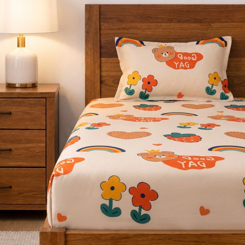 Bohotastic Microfiber Bedsheet (Peach) - 115 GSM media 4