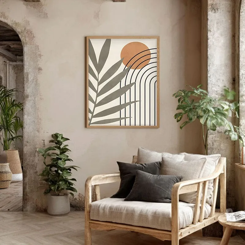 Desert Botanica Canvas Wall Painting With Brown Frame media 5
