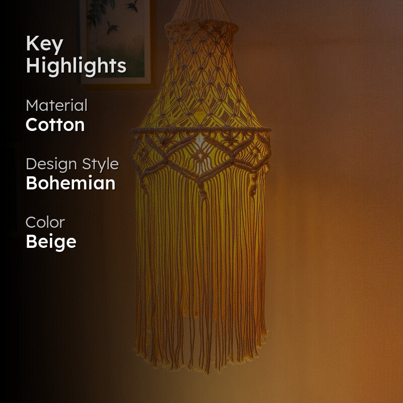 Sofia Macrame Cotton Ceiling Lamp media 2