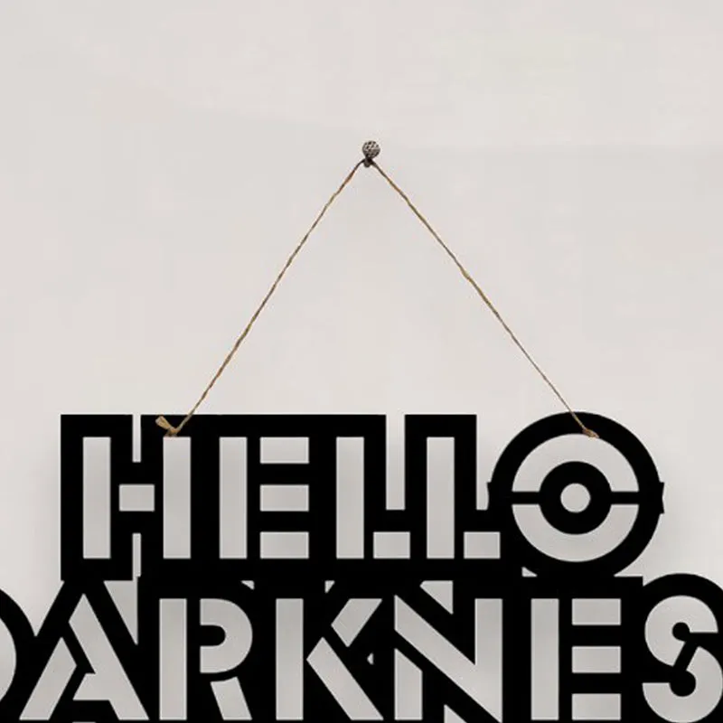 Hello Darkness Mild Steel Wall Accent media 4