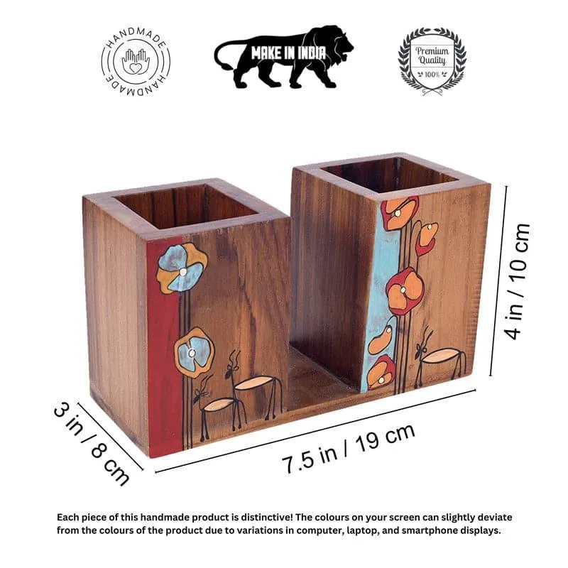 Floral Bloom Wooden Cutlery Holder media 6