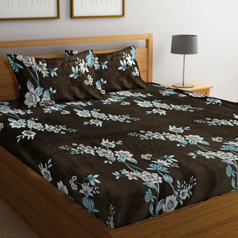 Midnight Gardenia Warm Bedsheet - 150 GSM media 1