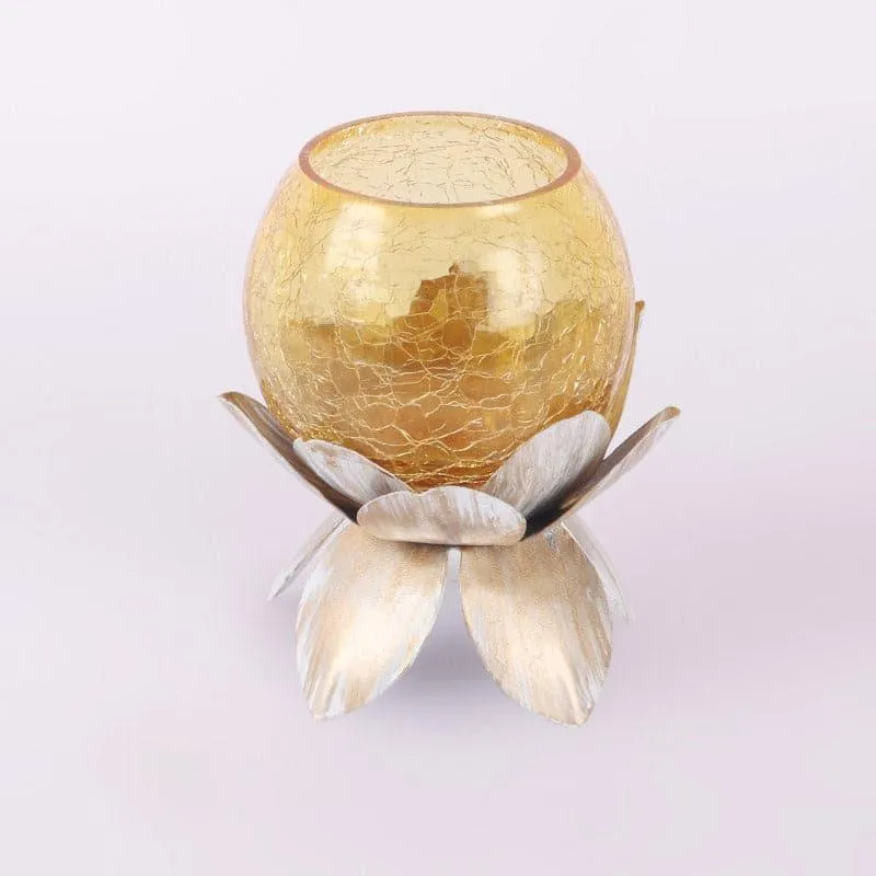 Lotus Tealight Candle Holder - Yellow media 3