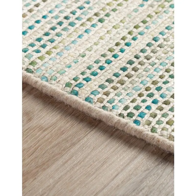 Lasumi Hand Woven Wool Rug - Bluish Cream media 6