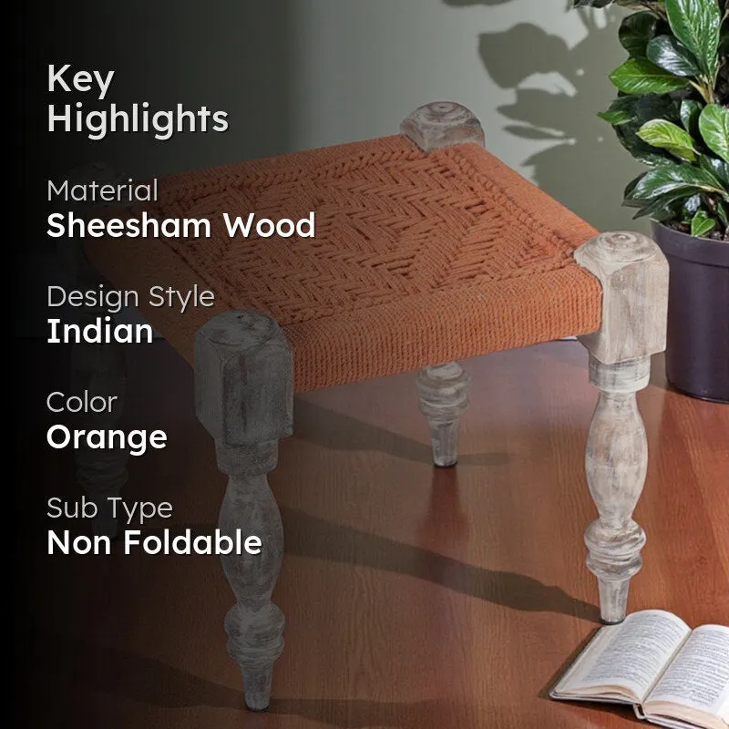 Jexon Sheesham Wooden Bench - Orange media 2