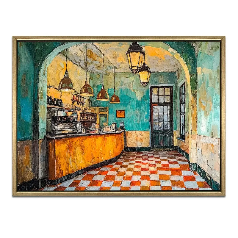 Cozy Bistro Canvas Wall Painting With Frame media 3