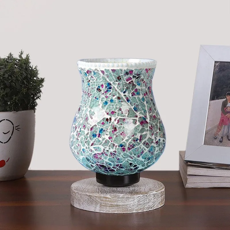 Radiessa Mosaic Glass Table Lamp With Wooden Base - Multicolor media 4