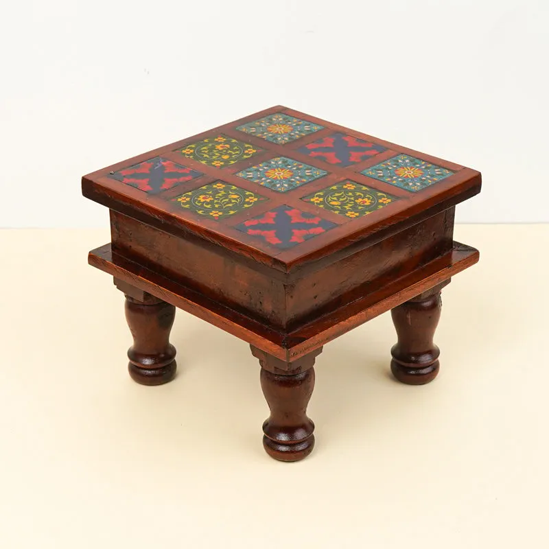 Athangudi Mango Wood & MDF Stool - 8 inch media 4