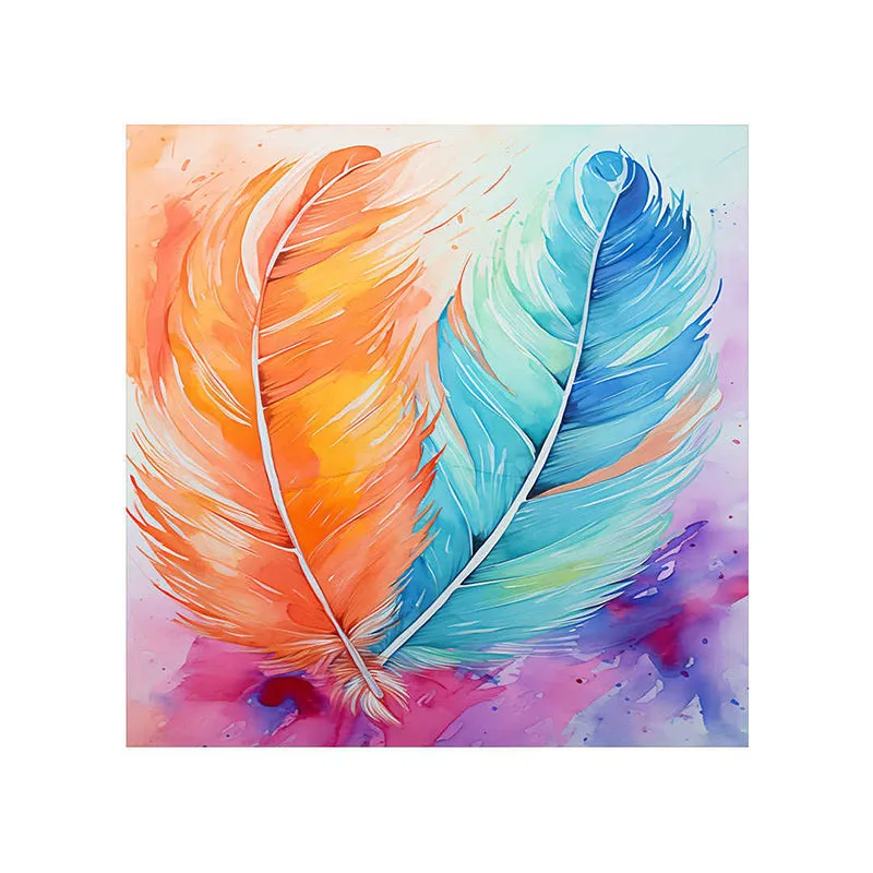 Feathers Watercolor Wall Painting media 5