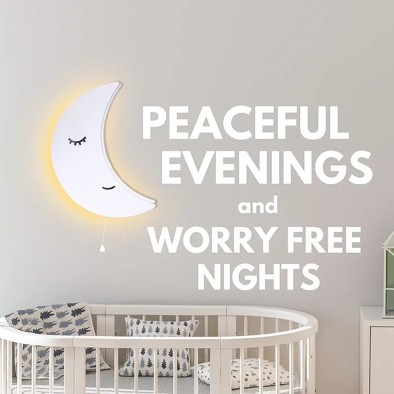 Sleepy Moon Battery Operated MDF Wall Lamp media 6