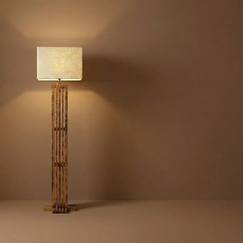 Coronis Wooden Floor Lamp with Fabric Shade media 7