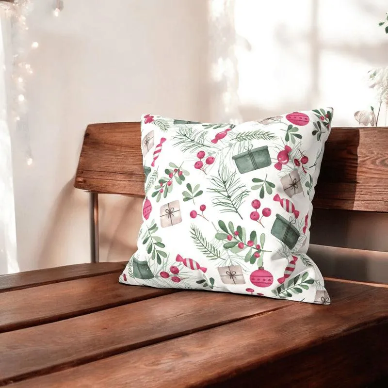 Holiday Doodles Velvet Christmas Cushion Cover media 5