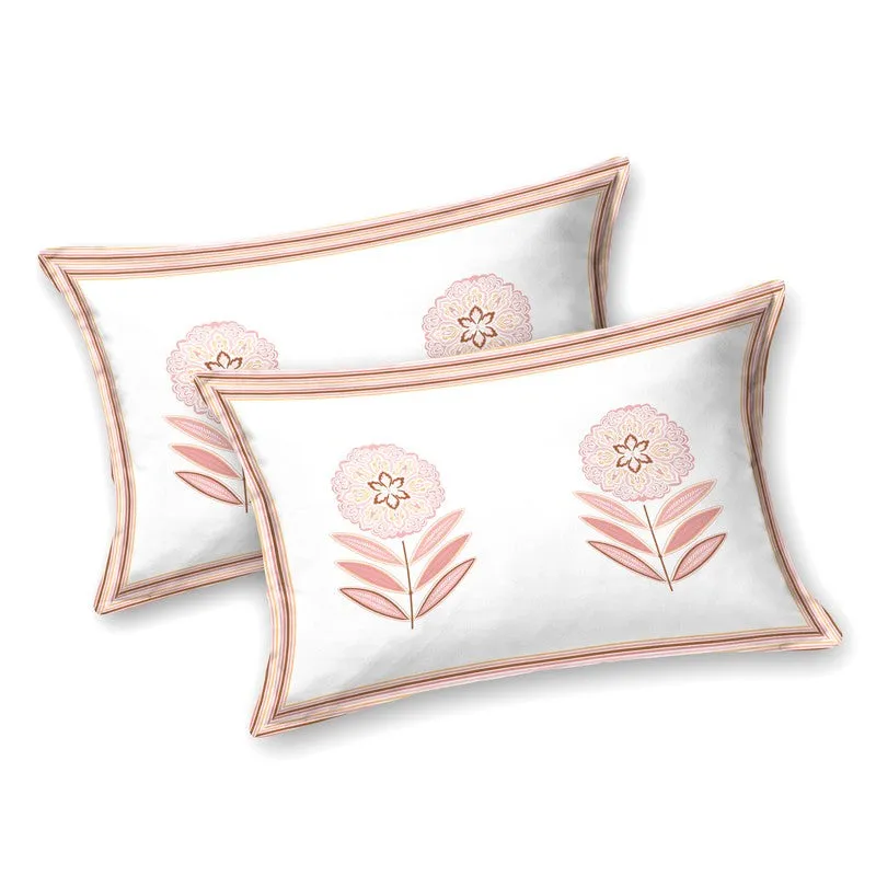 Rang Aura Cotton Bedsheet (Pink,Yellow) - 120 TC media 3