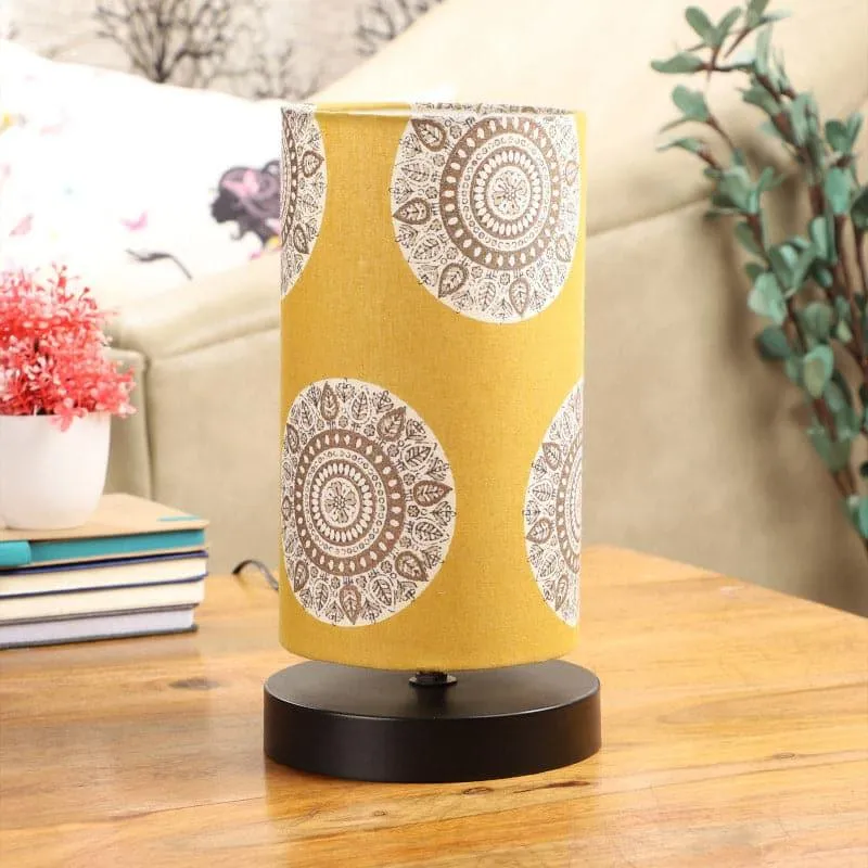 Mandala Merry Torine Fabric Table Lamp - Yellow,White,Black media 3