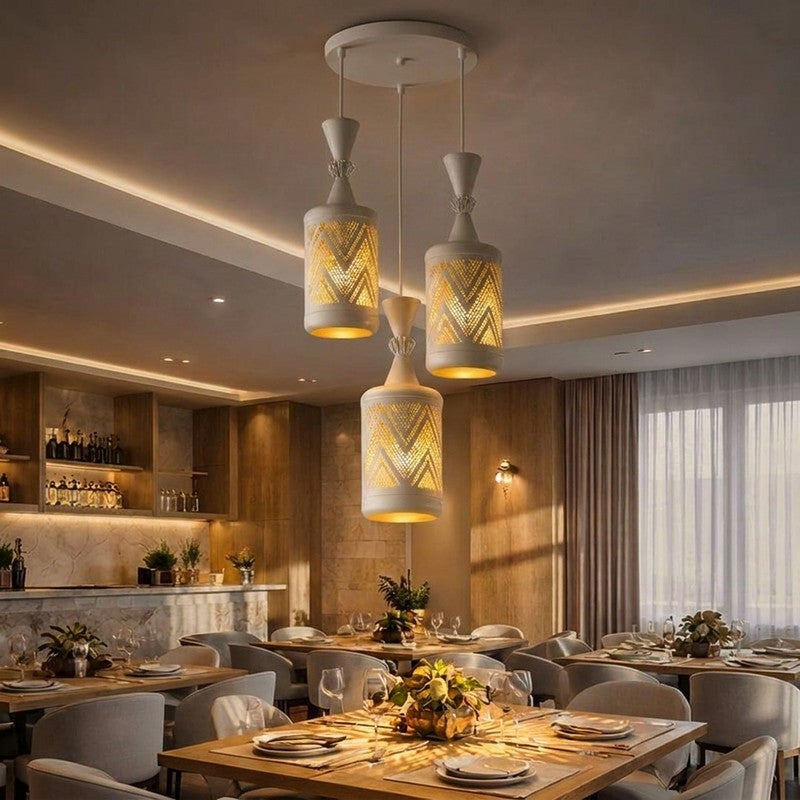 Arctic Glow Metal Cluster Ceiling Lamp