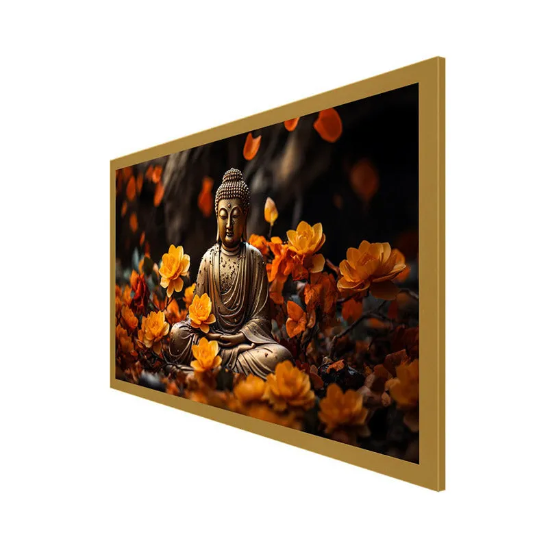 Sadaa Shanti Buddha Canvas Wall Painting With Frame media 7