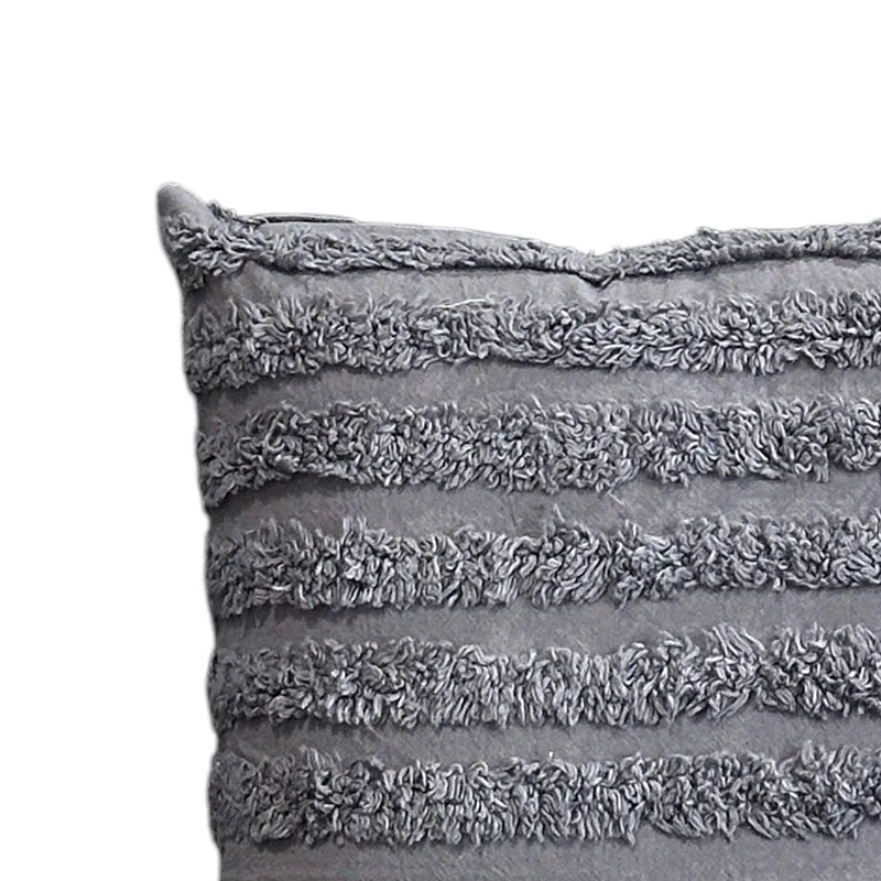 Thea Stripe Tufted Cushion Cover - Dark Grey media 4