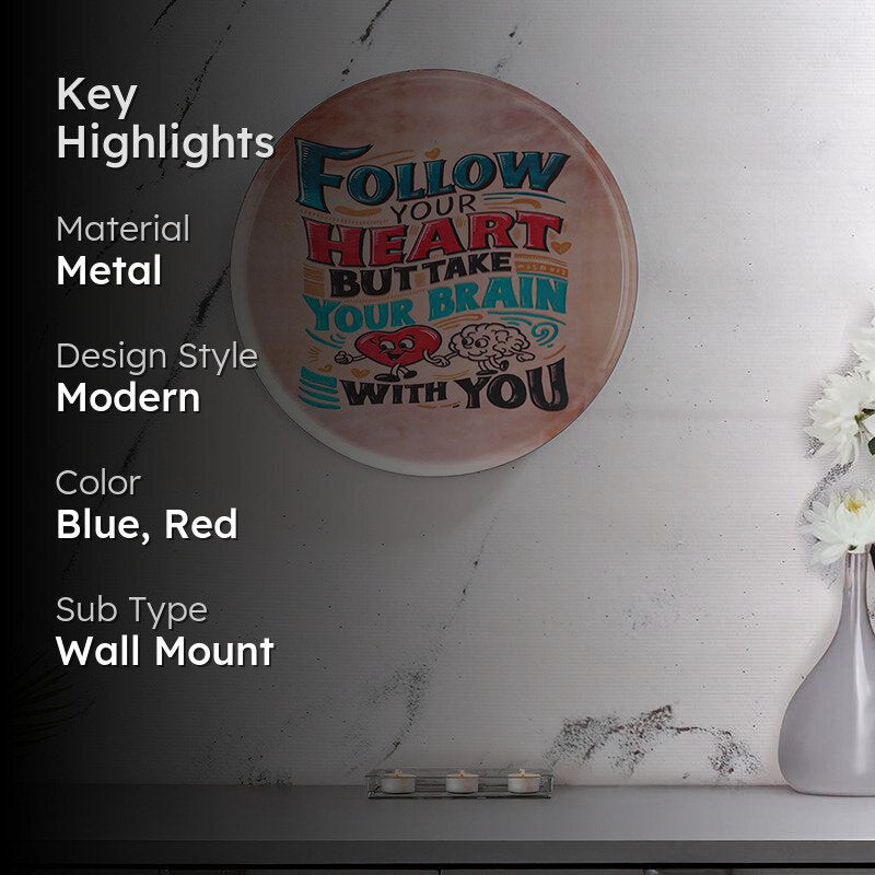 Zira Follow Your Heart Printed Metal Wall Plate media 2