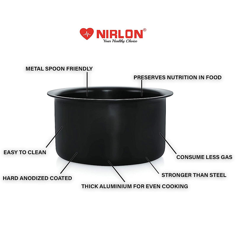 Nirlon Hard Anodized Pateela - 2200 mL/7 Inches media 3