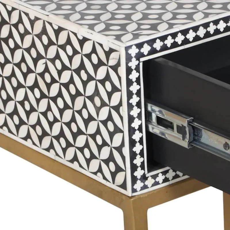 Serin Bone Inlay Bedside Table media 4