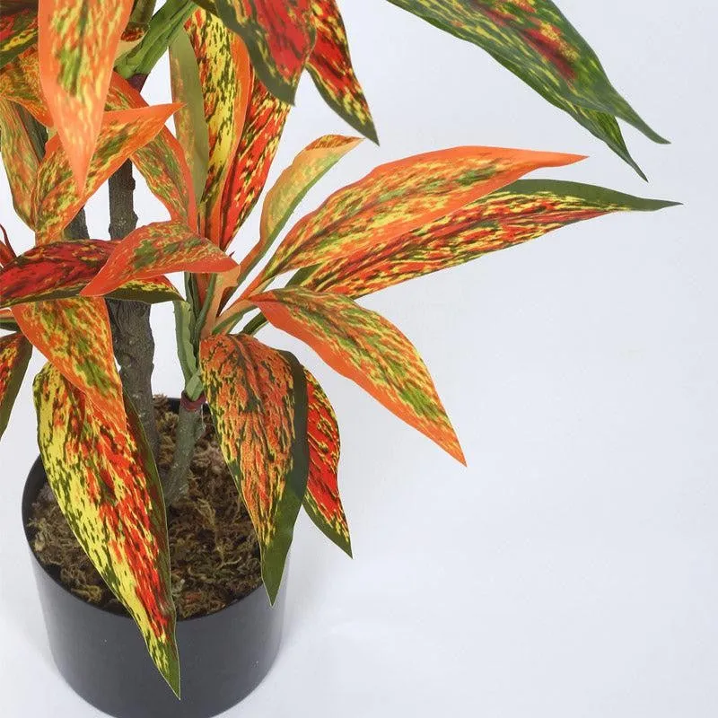 Faux Realtouch Yellow Dracaena Tree With Black Plastic Pot - 2.5 Feet media 5