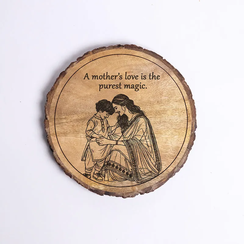 Mother's Love Wood Showpiece - Round media 5