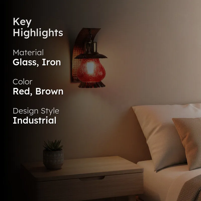 Crackle Red Iron Wall Lamp media 2