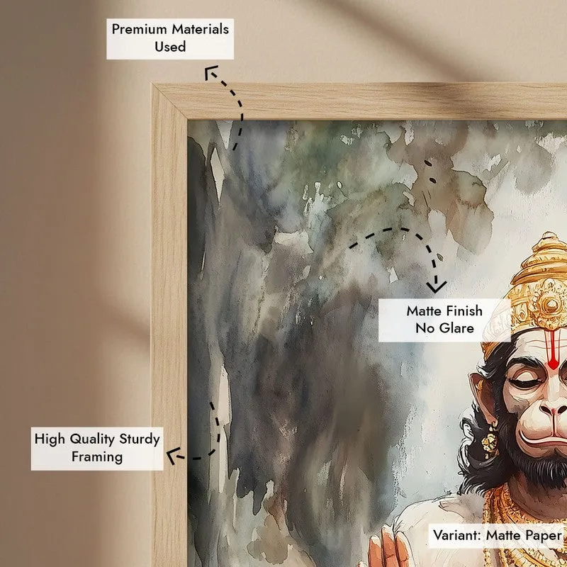 Anjaneya's Tapas Spiritual Archival Paper Wall Painting - Natural Brown Frame media 6