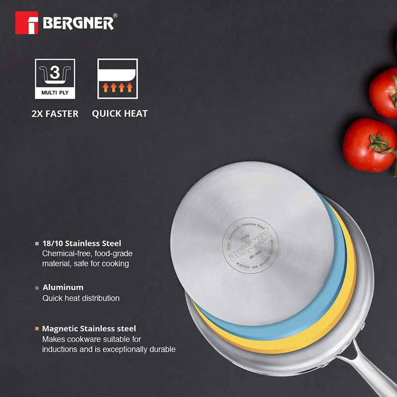 Bergner Argent Triply Saucepan With Lid - 1000 ML media 5