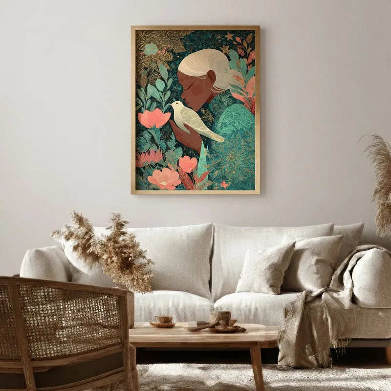 Auradove Canvas Wall Painting - Brown Frame media 1