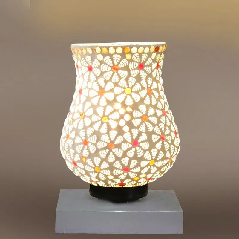 Rayelle Mosaic Glass Table Lamp With Wooden Base - Multicolor media 7