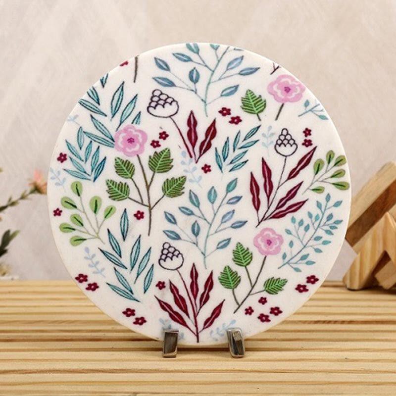 Blossom Bliss Printed Marble Showpiece