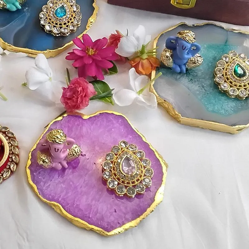 Ganpathi Festive Agate Showpiece - Turquoise media 4