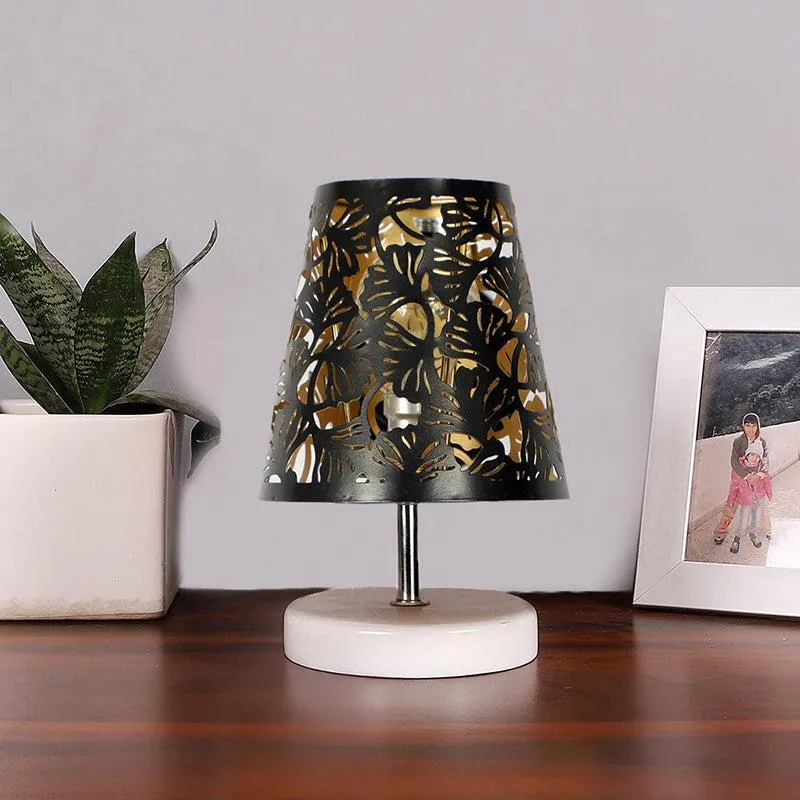 Vero Flora Etched Metal Table Lamp - Black,White media 3