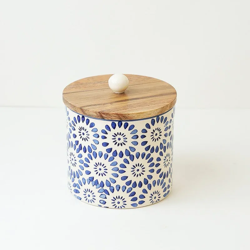 Hellenic Heritage Ceramic Storage Jar with Mango Wood Lid - 800 mL media 3