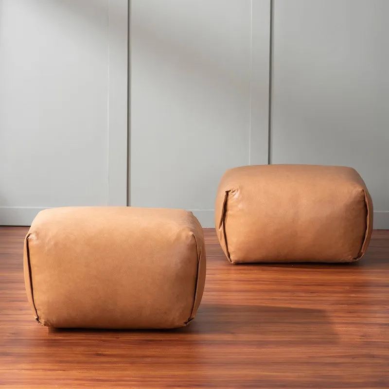 Simple Geometry Pouffe (Brown) - Set Of Two media 1