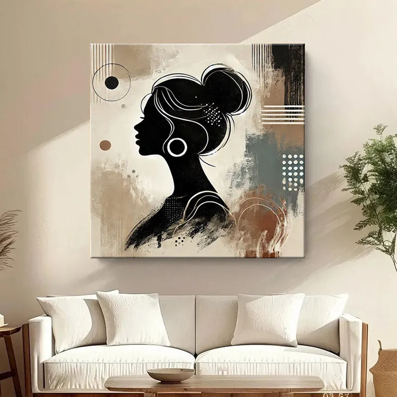 Futuristic Girl Silhouette Wall Painting media 1