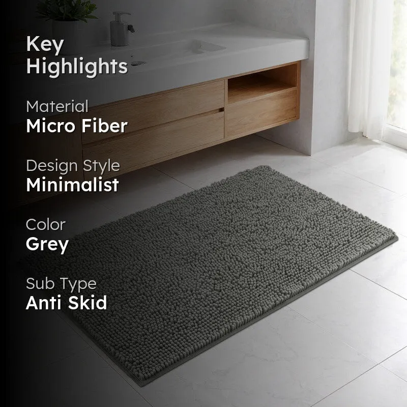 CalmCore Solid Microfiber Bath Mat - Grey media 2