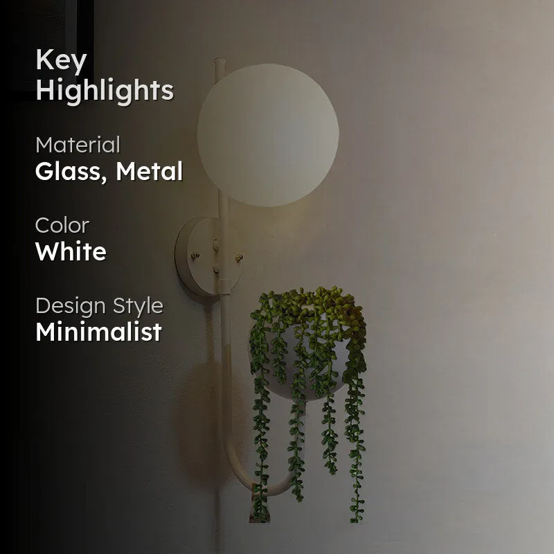 Hymn Glass & Metal Wall Lamp - White media 2