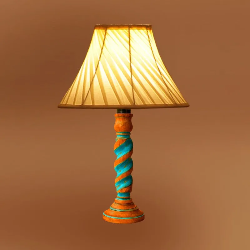 Elara Auro Wooden Table Lamp - Ivory media 7