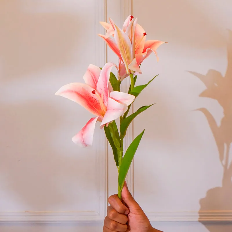 Faux Orienpet Lily Flower Stick (Light Pink) - 24 CM media 3