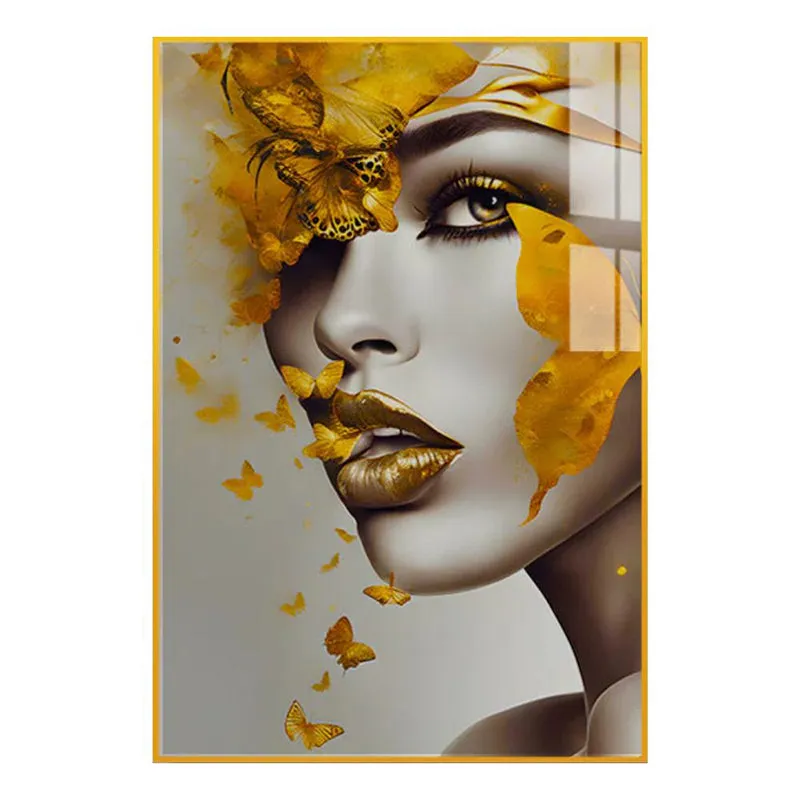 La Belle Dorée Modern Canvas Wall Art With Frame - Gold media 3