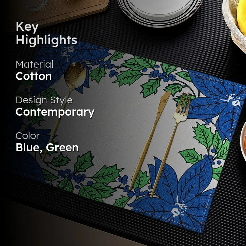 Acora Floral Placemat (Blue) - Set of Two media 2