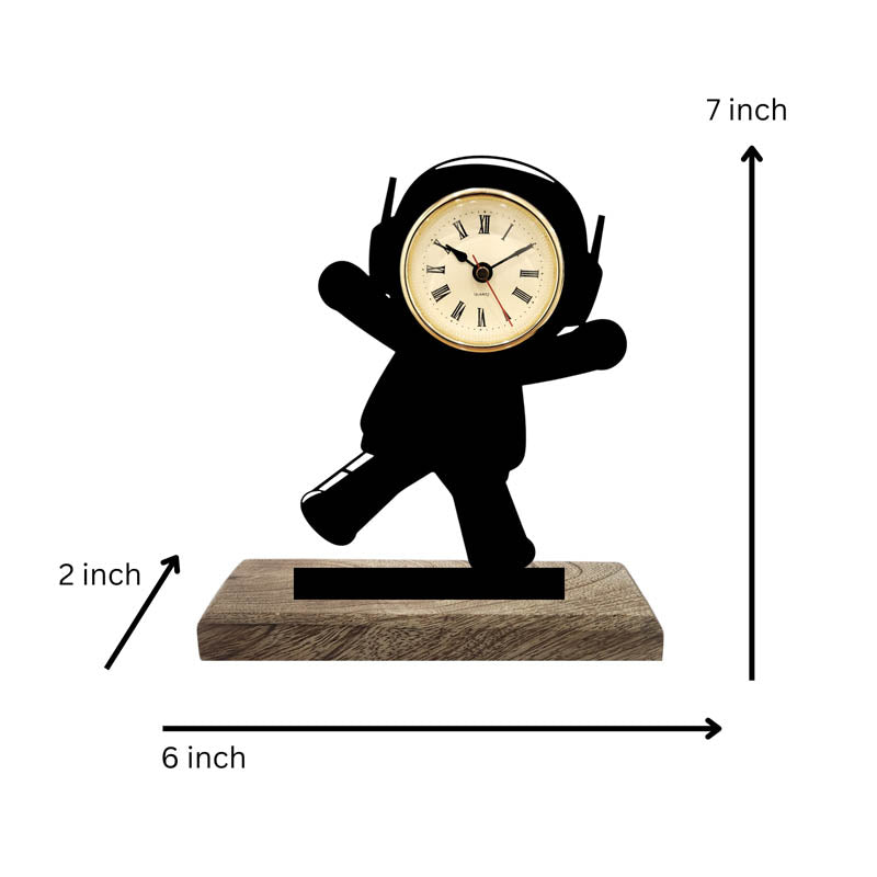 Zero Gravity Iron & Mango Wood Table Clock media 5